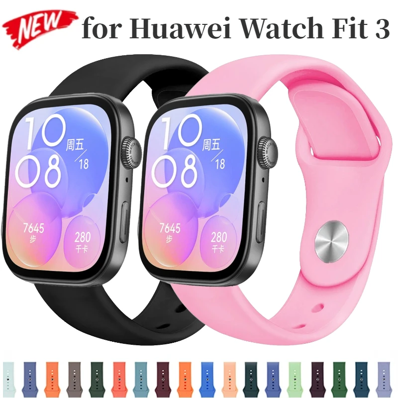 Sports Silicone Strap for Huawei Watch Fit 3 Smartwatch Correa Accessories Band Soft Bracelet Belt Huawei Watch Fit 3 Wristband