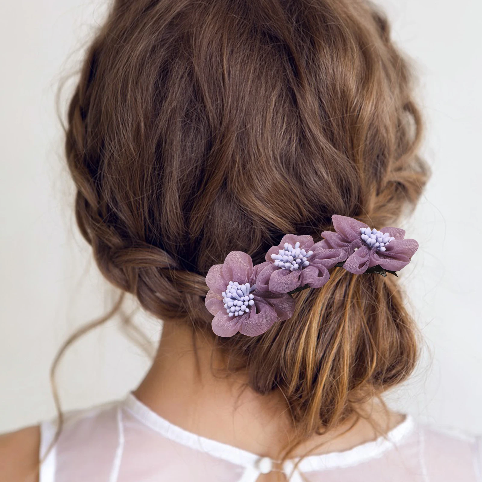 

4 шт., стильные красочные булочки для волос с цветами, аксессуары для волос для ежедневного использования и особых случаев