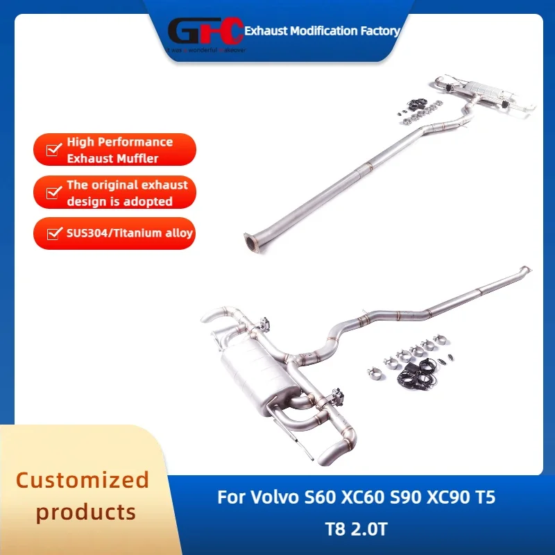 

GFC SUS304 Catback Exhaust Muffler for Volvo S60 XC60 S90 XC90 T5 T8 2.0T High-Performance Electronic Valve Car Accessories