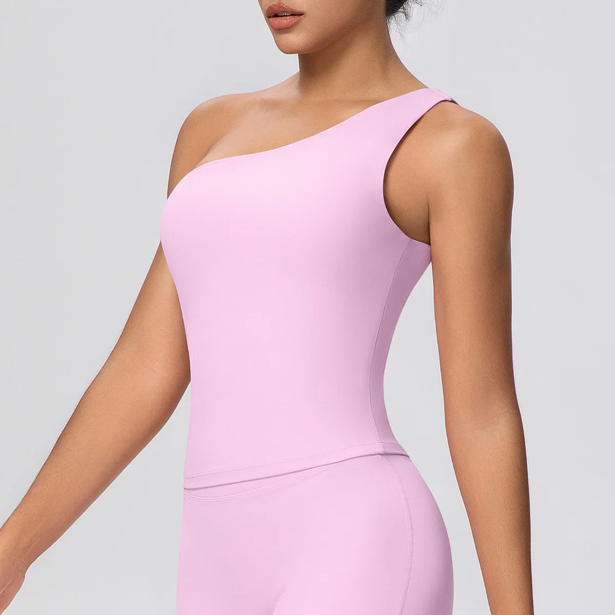 Asymmetric One Shoulder Yoga Vest Women Cloud Feel Quick Dry Waist Sculpting Beauty Back Sports Bra