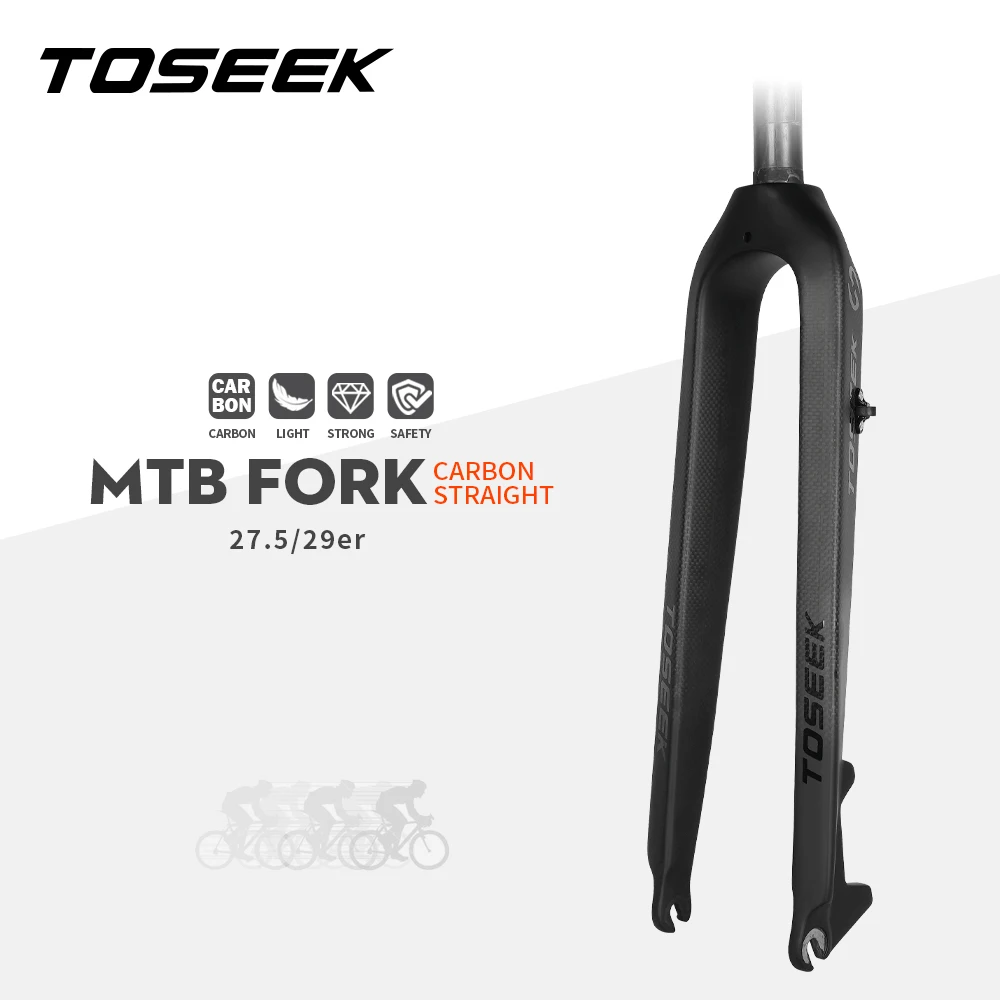 TOSEEK Carbon Fiber Gabel MTB Fahrrad Gabel Fahrrad Berg Vorderradgabel 26er 27,5er 29er Scheibenbremse Schnellspanner 9*100mm