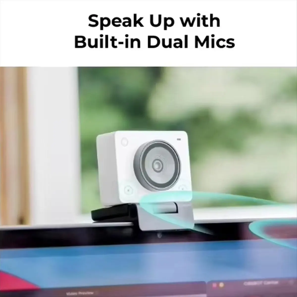 AI-Powered 4K Webcam Dual Omni-Directional Microphones with Noise Reduction and Auto Gain Control Fast Auto Focus