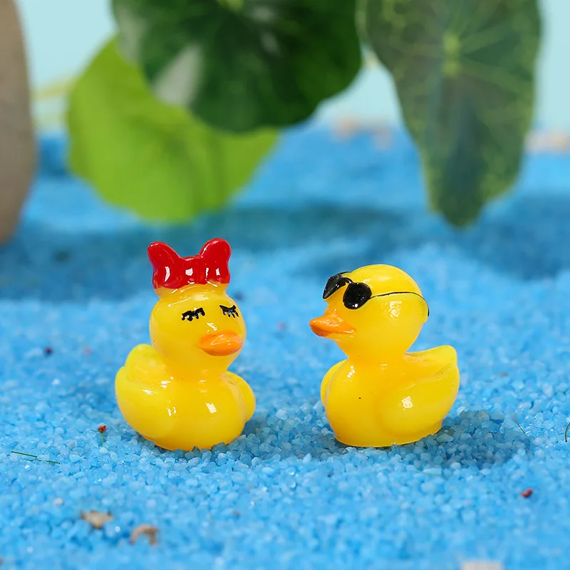 Mini Duck Yellow Tiny Duck Animal Figures Ornaments Diy Landscape Crafts Aquarium Dollhouse Moss Terrarium Room Decor