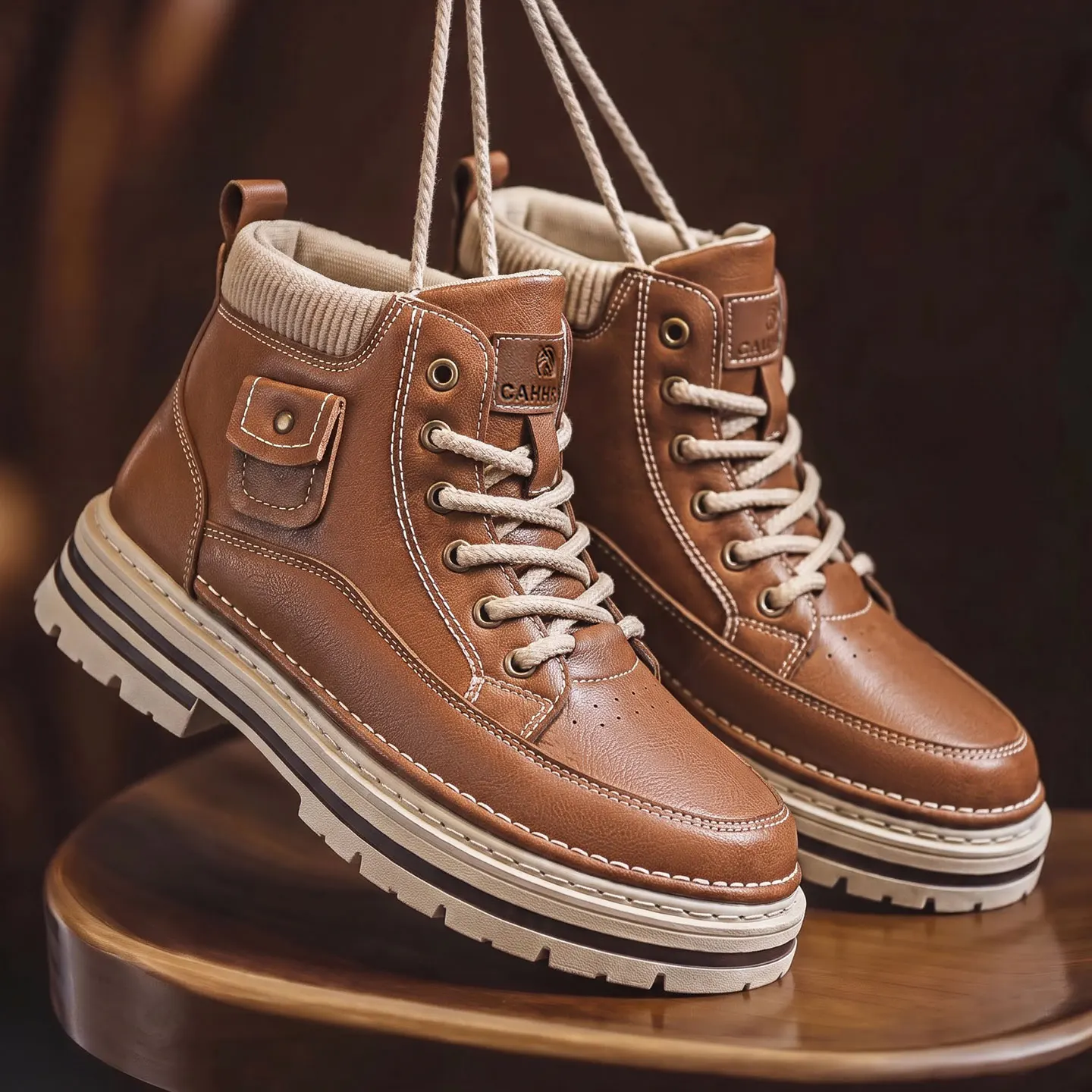 Autumn New Man Shoes Classic Men Retro Ankle Boots Fashion Waterproof No-slip High-top Casual Shoe Work&Safty Boots Botas Hombre