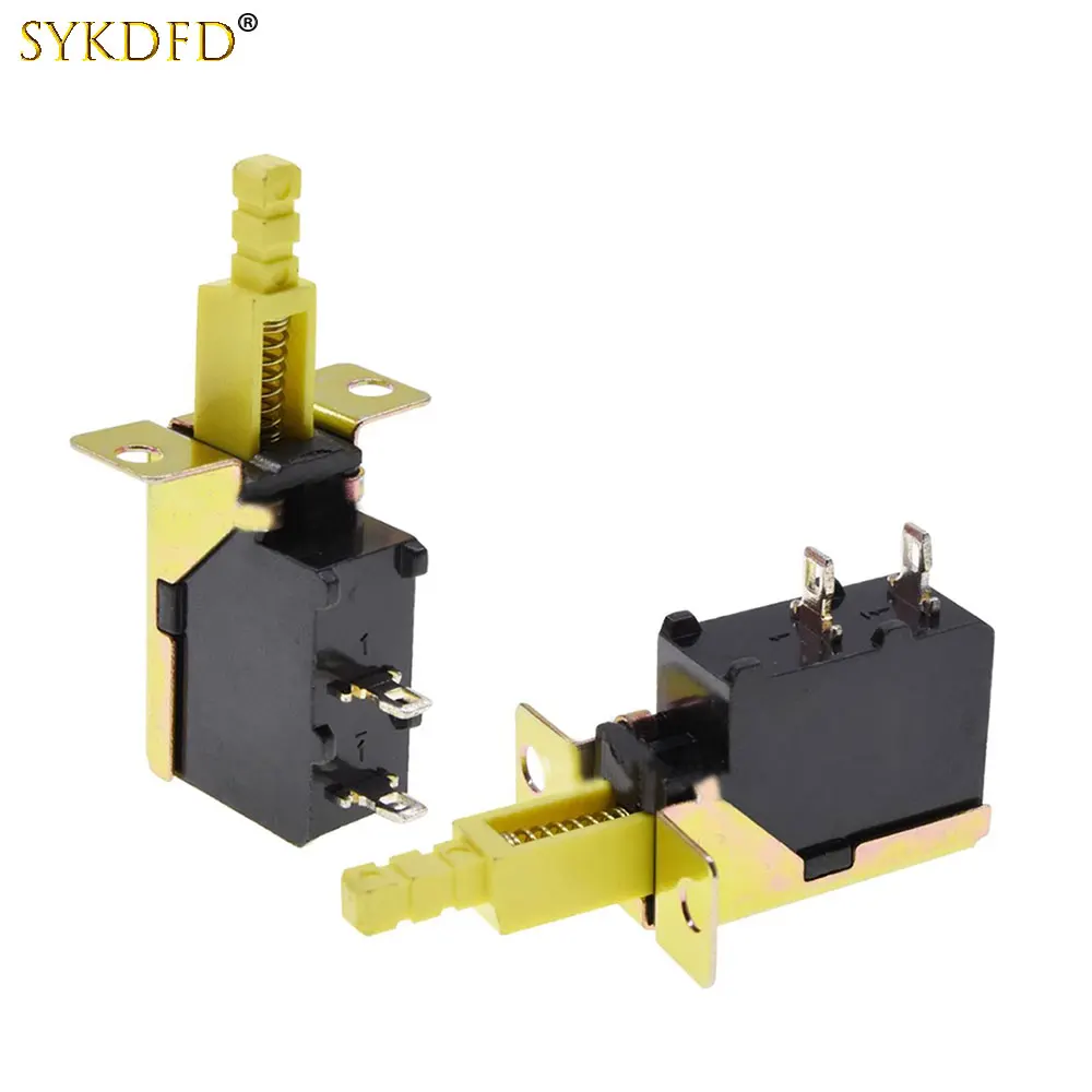 1Pcs Straight Key Self-Locking Copper Switch KCD-A10 SW-3 A04 Power Switch 2Pin inside Spring 8A For Range Hood