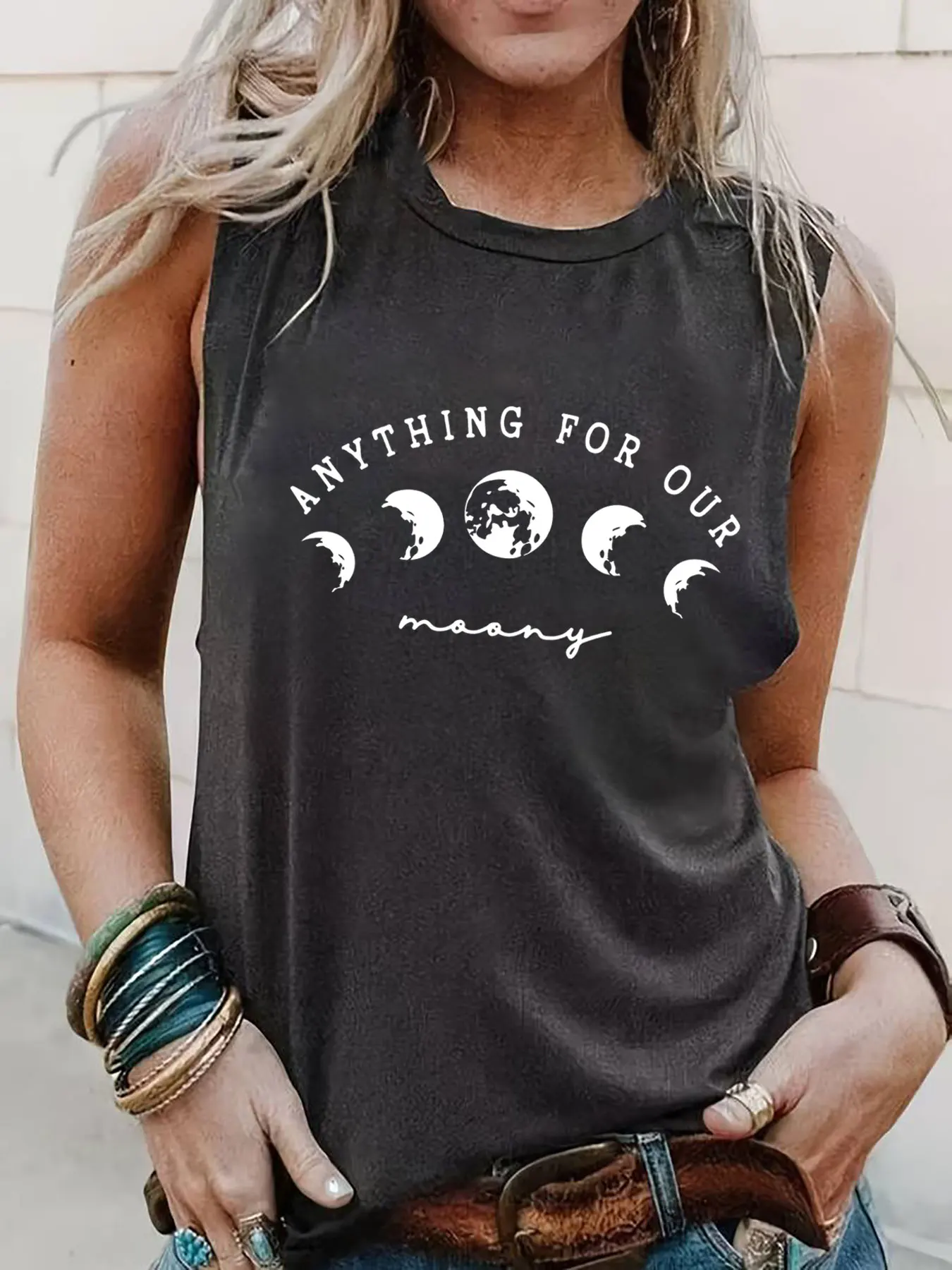 Anything For Our Moon Tank Top Bookish Sleeveless Shirt New Arrival Funny Summer Women Tank Top