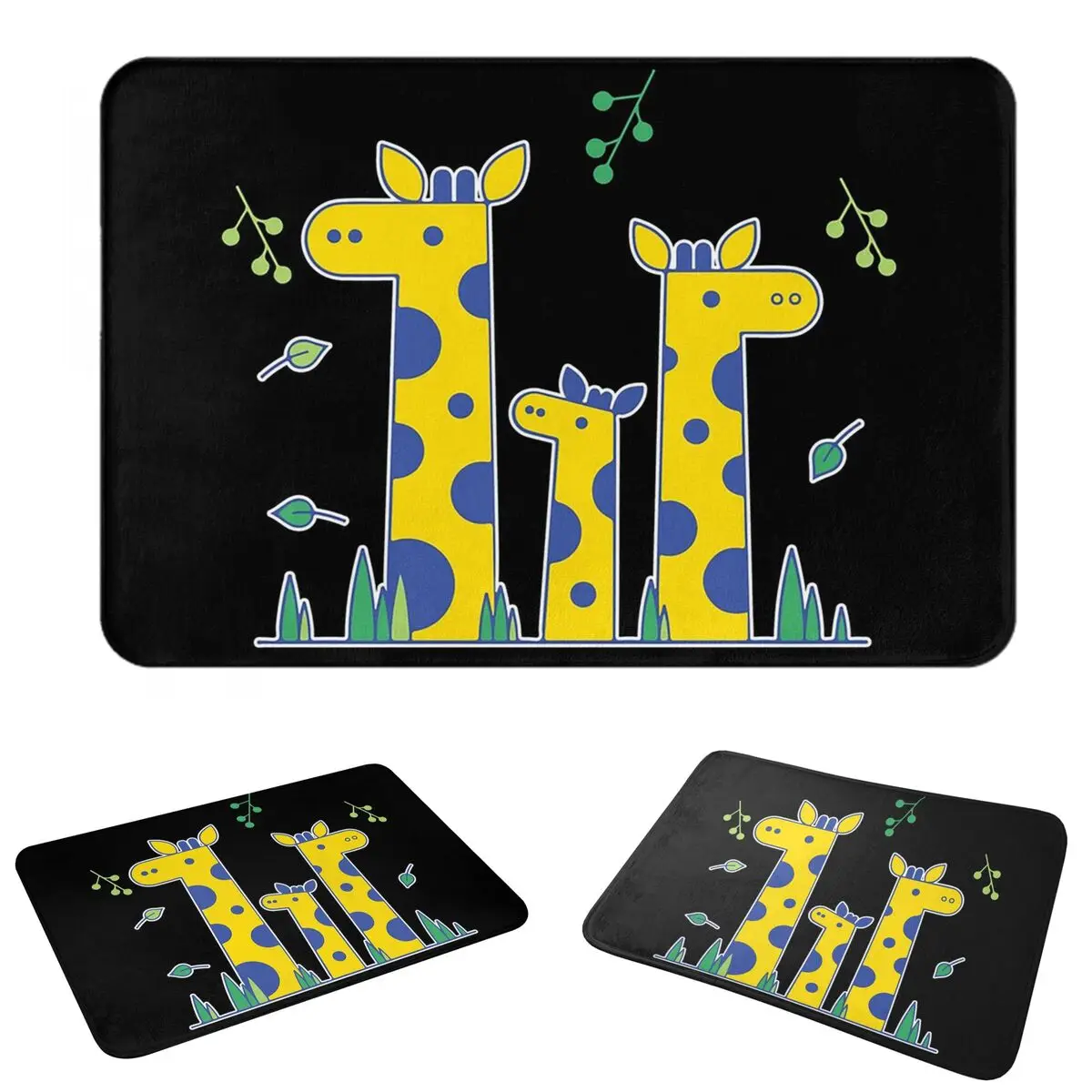 Giraffe Family Design Doormat Cushion Carpet Rug Kitchen Entrance Home Floor Mat for Balcony Footpad Mats