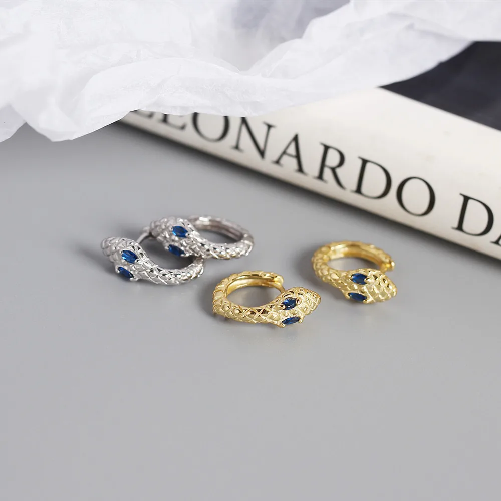 

Girls 925 Sterling Silver Snake Design Hoop Earrings for Women Lady Wedding Party Fine S925 Jewelry Huggies DS4315