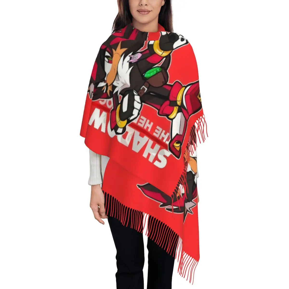 

Стильный шарф с кисточками в виде ежика и тени по индивидуальному заказу, женский зимне-осенний теплый платок, женские шарфы для японских игр