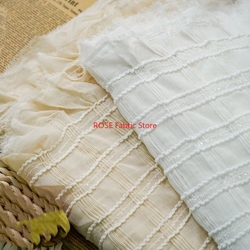 

Gorgeous Soft Embroidered Ruffled Chiffon Fabric for Wedding Gown, Blouse, Skirt, Designer Fabric, Party Dress