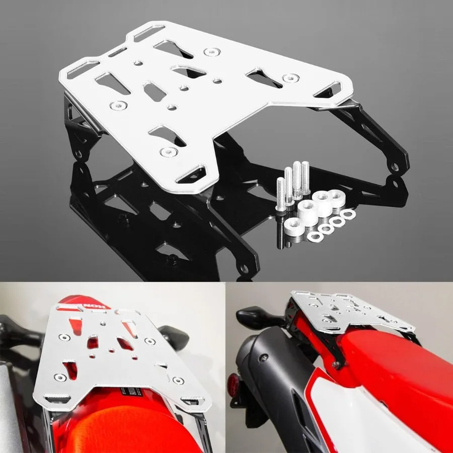 رف خلفي CRF300L متوافق مع موديلات رالي CRF 300L وCRF300L من 2021 إلى 2025 حامل أمتعة ذيل الدراجة النارية باللون الفضي #1