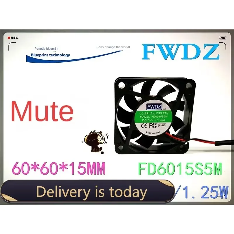 pa 60*60*15MM  Mute Fwdz Fd6015s5m 6015 6cm 5V Computer Motherboard Power Chassis Cooling Fan