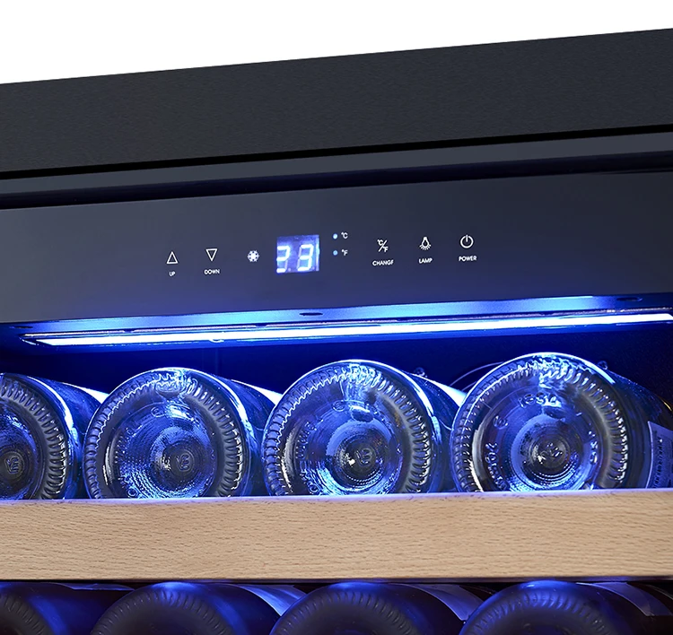 Commercial Home Refrigeration 300L Double-Compressor Cooling System Glass Door Wine Cooler Electric Power Cold Drink Display view 4