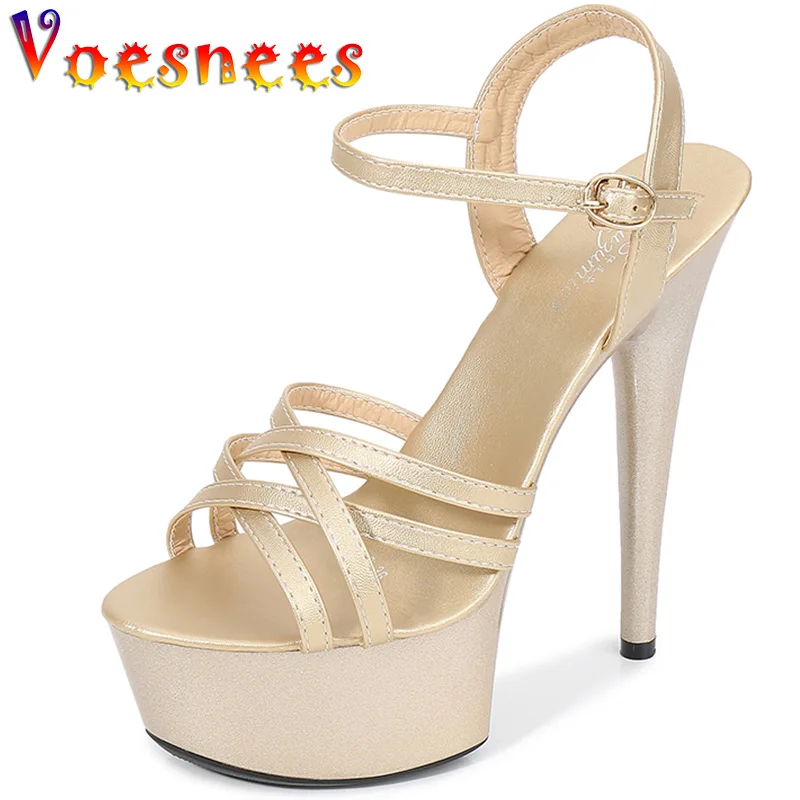 New Cross-Strap Stripper Heels Girls Shoe for Party Club Women Sexy Show Sandals 15 17 CM High Heels Sexy Platform Sandals Pumps