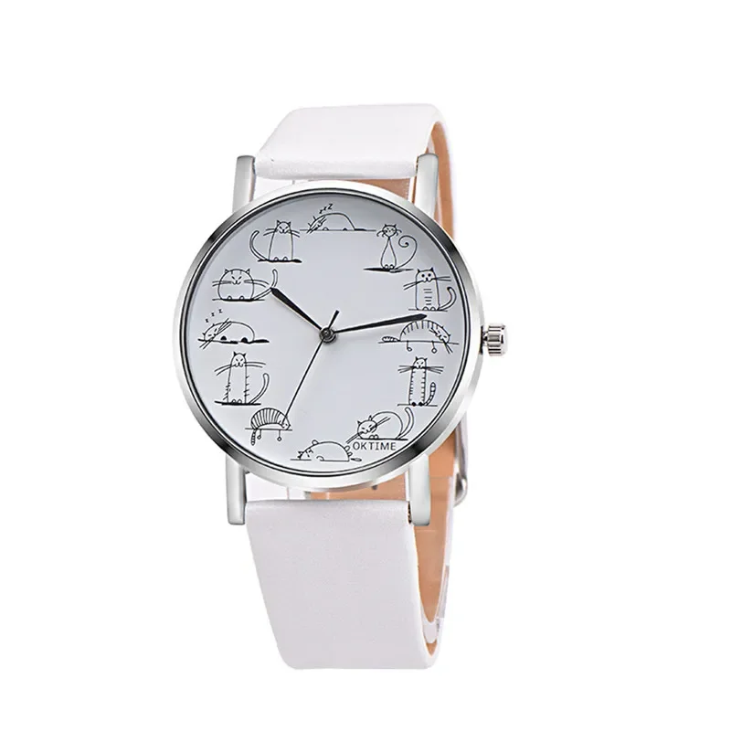 Montres à quartz chat mignon pour femmes, montres-bracelets décontractées pour dames, livraison directe, 2024