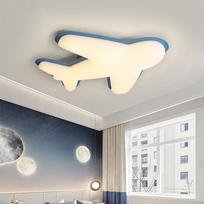Modern Led Airplane Ceiling Chandelier Ceiling Lamp Children's Room Decor Bedroom Ceiling Light Eye Protection Creative Fixture