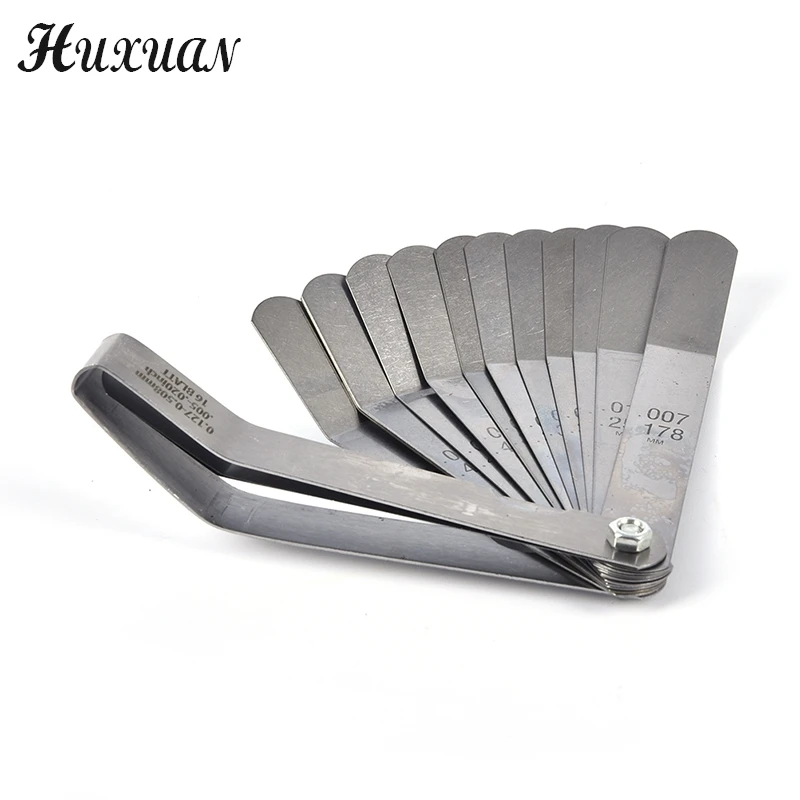 1 set for 16 Blades Feeler Gauge 0.05 to 1mm Thickness Curved Stainless Steel Gap Metric Filler Feeler Gauge HOT