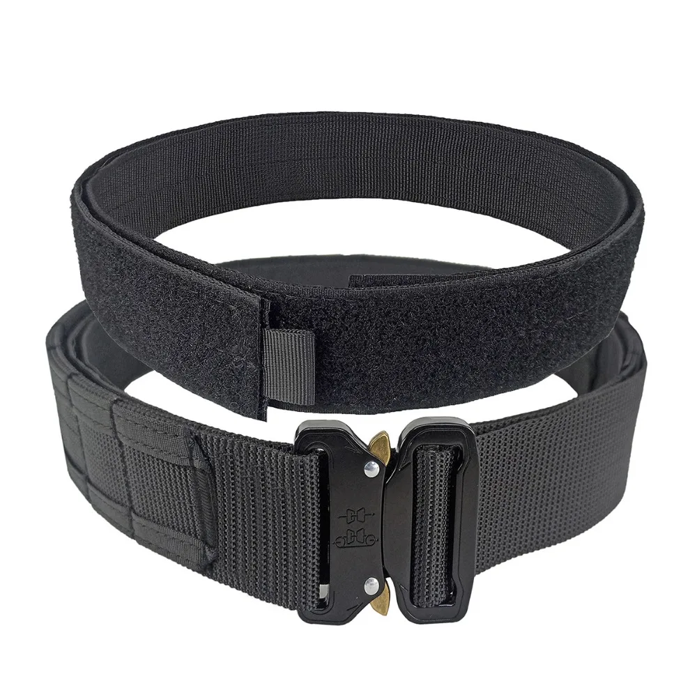 

Casual 4.5cm Men's Training Belt Adjustable Metal Buckle Quick Release Belts Laser Cut Outdoor Waist Bands