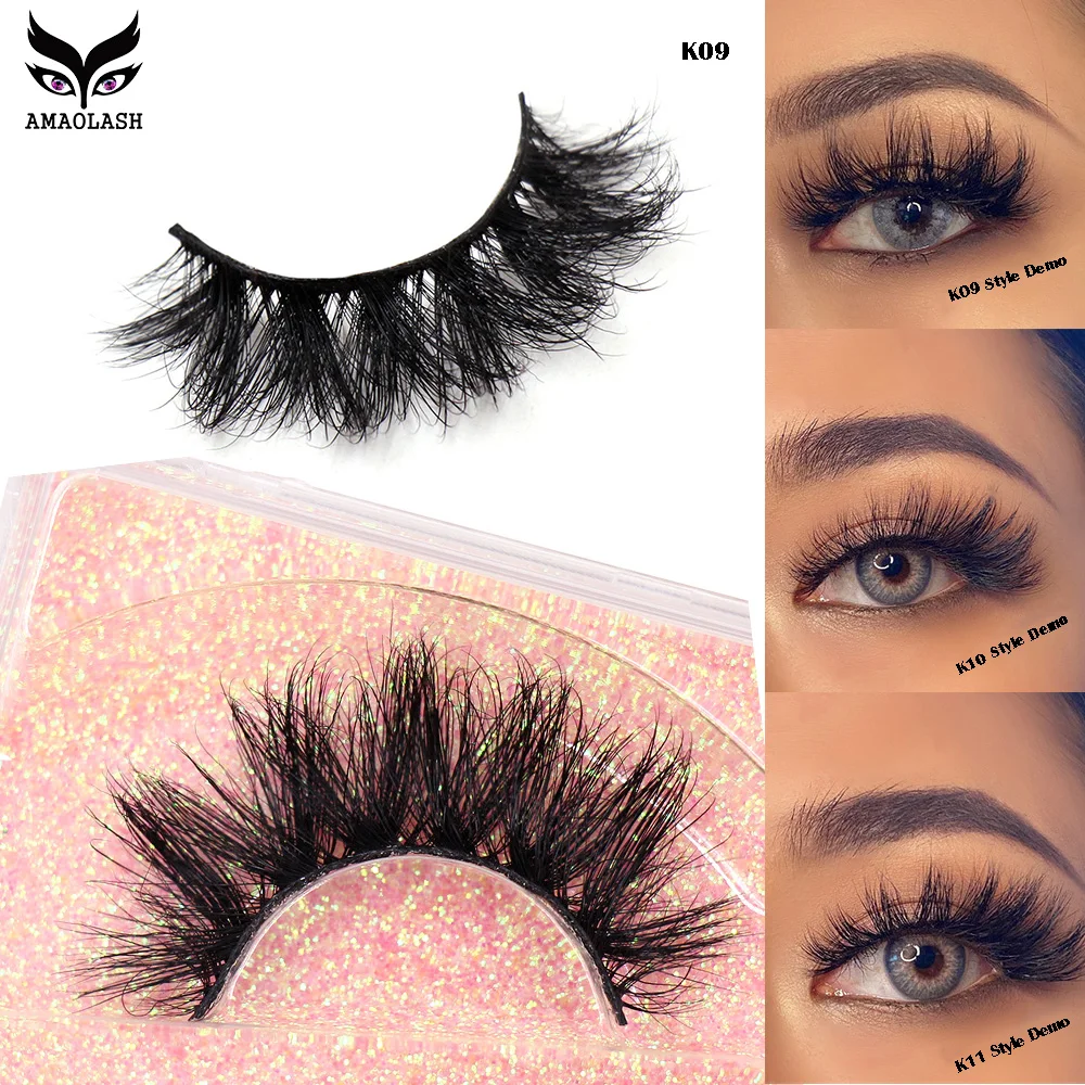 Amaolash cílios 3d vison cílios naturais feitos à mão volume cílios macios extensão de cílios longos cílios de vison real para maquiagem d101