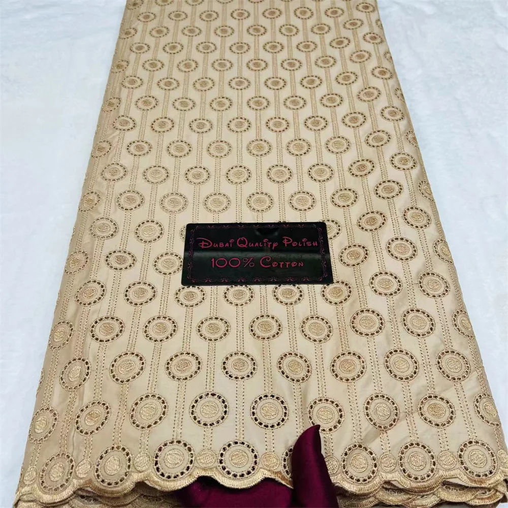 Swiss Voile Lace 2024 High Quality Polish Fabric African 100% Cotton Luxurious Embroidery 5 Yards