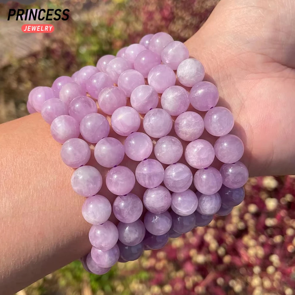 A++ Natural Purple Kunzite 8-10mm Bracelet Loose Stone Beads For Jewelry Making DIY Bracelet Necklace Or Gfit