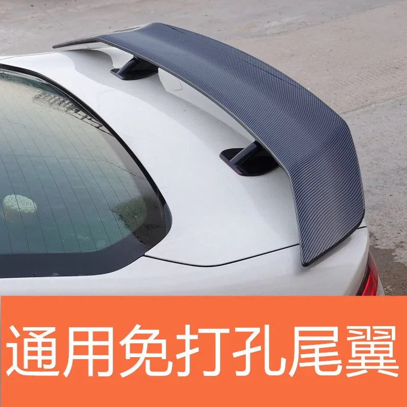 Car Spoiler Universal Fit For E46 E90 E36 Corolla Civic ABS Material Carbon Fiber Racing Sedan Car Rear GT Wing black blank New