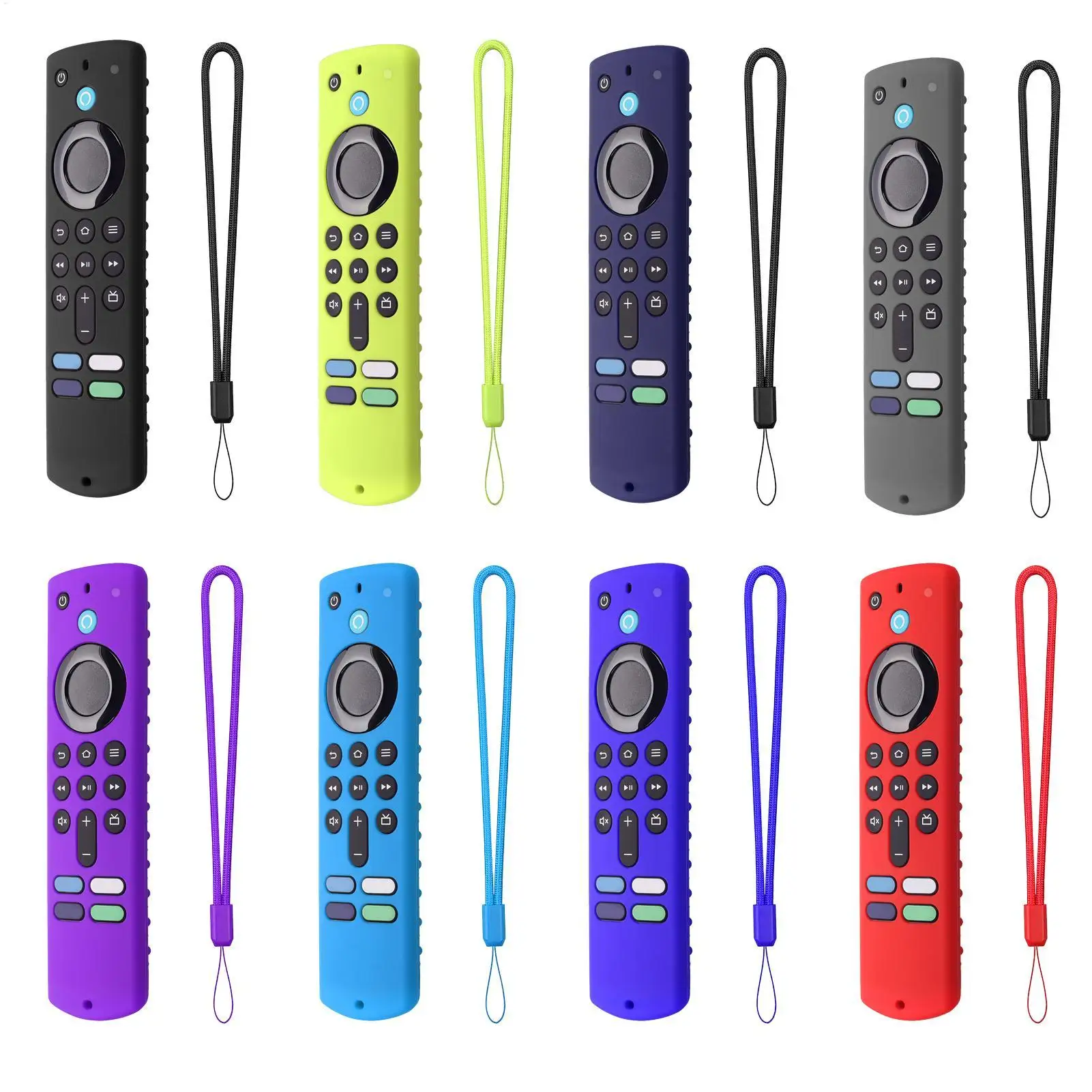Capa de controle remoto de silicone para fogo tv vara 4k controlador anti-queda à prova de poeira caso remoto tv escudo com cordão