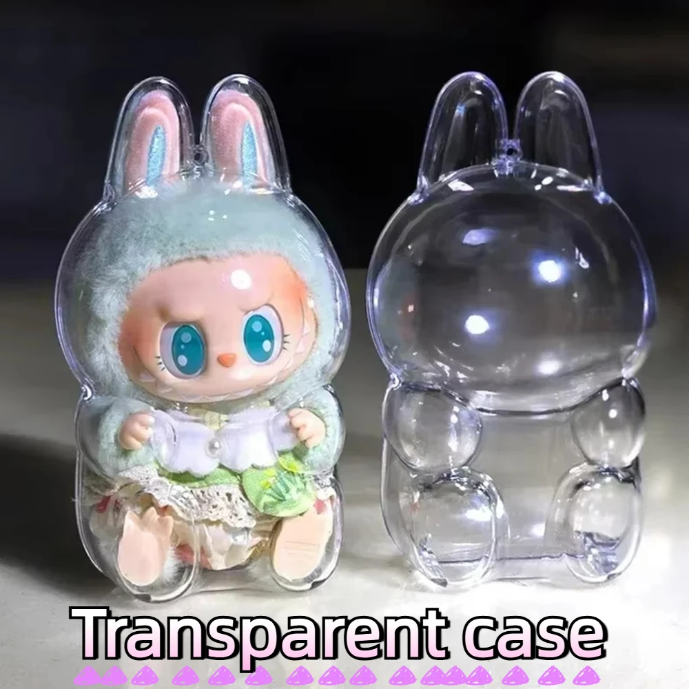 For Labubu Transparent Protective Shell Anime Figures Clothes School Bag Ornament Birthday New Year Gift Toys