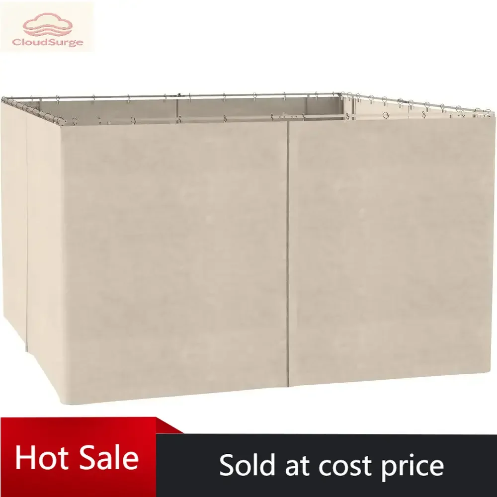 

Акция: ограниченное предложение по цене! Бежевый комплект боковых стенок для уличной беседки с панелями, крючками и C-образными кольцами в комплекте.