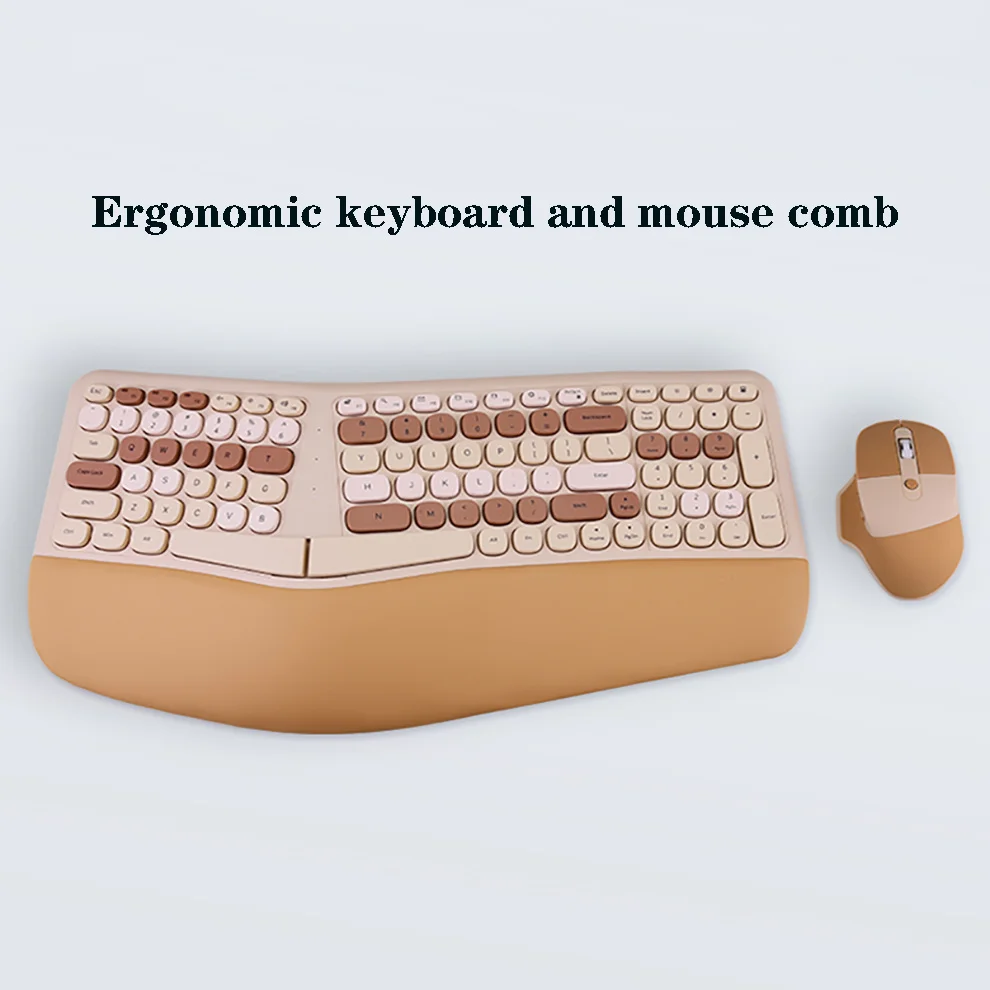 Mofii-Juego de teclado y ratón ergonómico, 2,4G, multicolor, Compatible con Windows