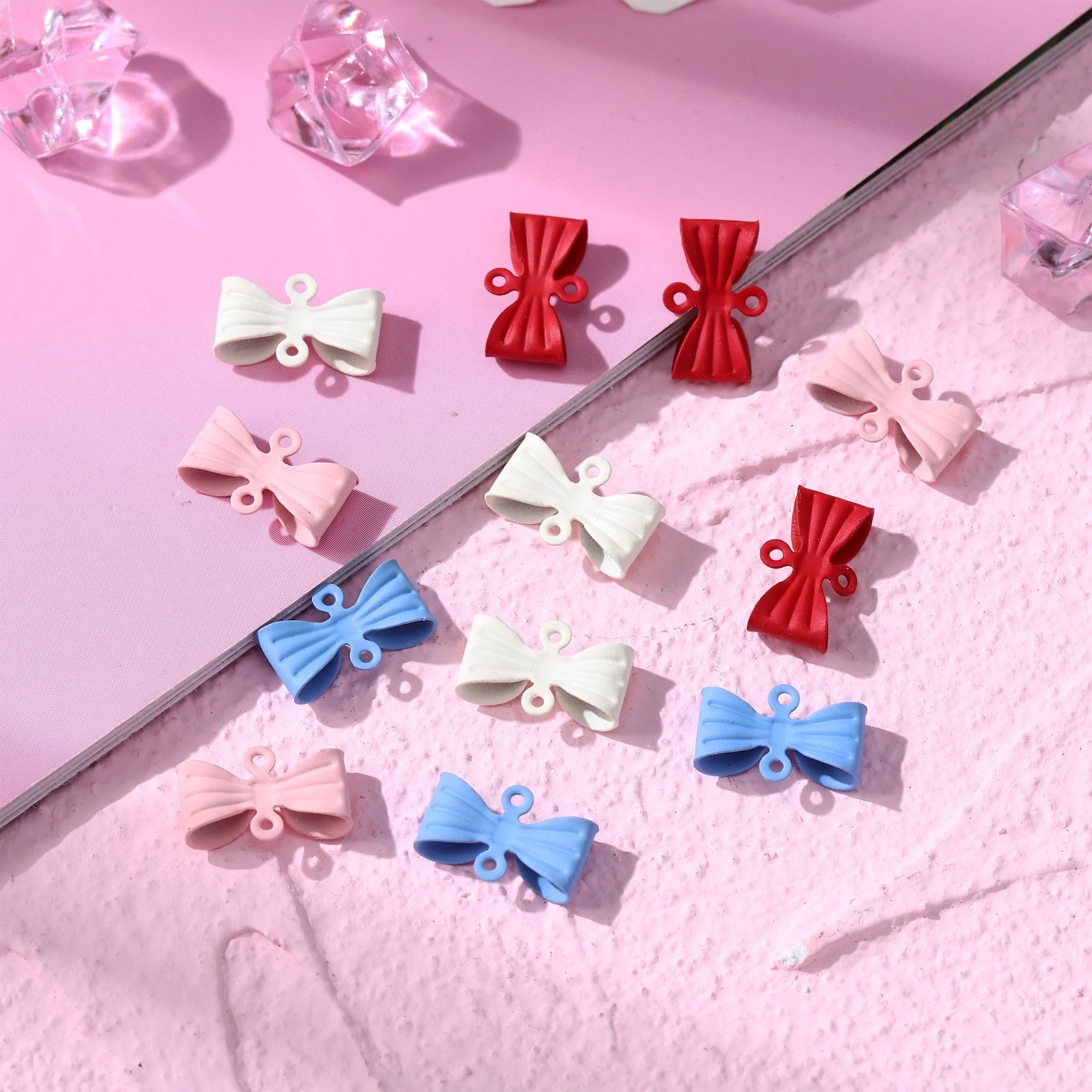 

40 Pcs Jewelry Accessories Handmade Charms Mini Alloy Earrings Bracelets Necklaces Hair Clips Various Colors Styles Diy Projects