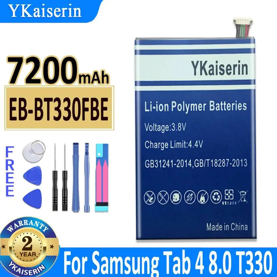 

EB-BT330FBE High Performance For Samsung Galaxy Tab 4 8.0 T330 SM T331 T331C T335 Tablet Battery 7200mAh High-Capacity