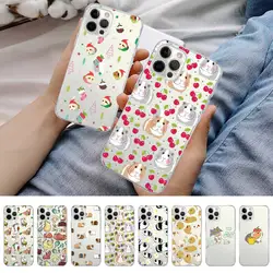 Cute Cartoon Guinea Pig Phone Case For iPhone 11 12 13 14 Mini Pro Max XR X XS TPU Clear Case For 8 7 6 Plus SE 2020