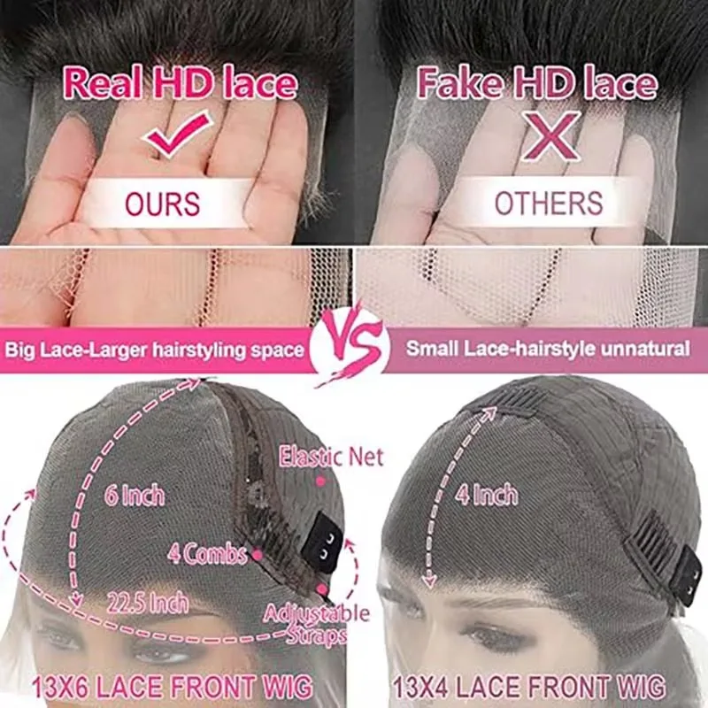 40 بوصة الباروكات الطبيعية 13x4 العظام شعر طبيعي مفرود الباروكات 200 الكثافة 13x6 HD الدانتيل الباروكات الأمامية شعر الإنسان قبل قطعها للنساء