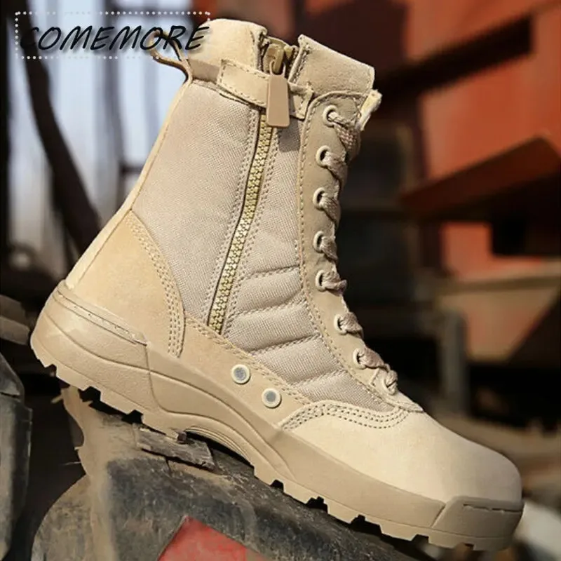 Fashion Men Boots Autumn Winter Outdoor Leather Boots Breathable Boots Plus Size 46 Walk Shoes Classic Comfort Round Head Brown