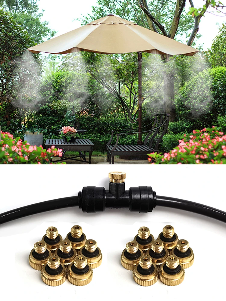 30 Stück 10/24 Zoll Gewinde 0,1/0,2/0,3/0,4 mm Messing-Nebeldüsen Garten Gewächshaus Blume Pflanze Bewässerungssystem Zerstäubungssprüher – Detail 8