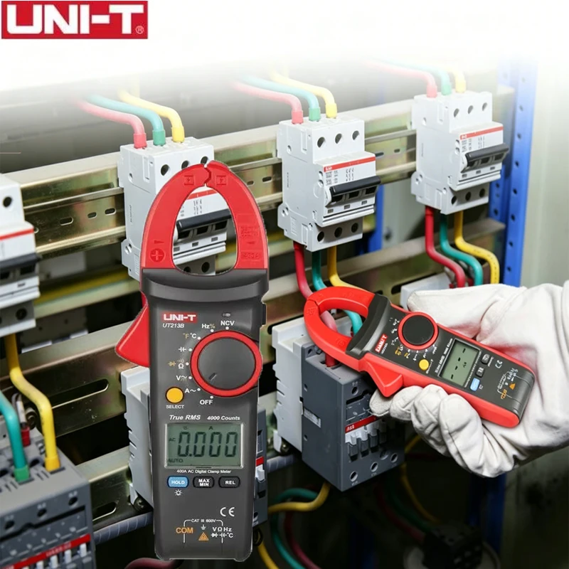 UNI-T UT213B Mini Digital Clamp Meter 400A True RMS Multimeter NCV Temperature Resistance Capacitance Continuity Tester for Home
