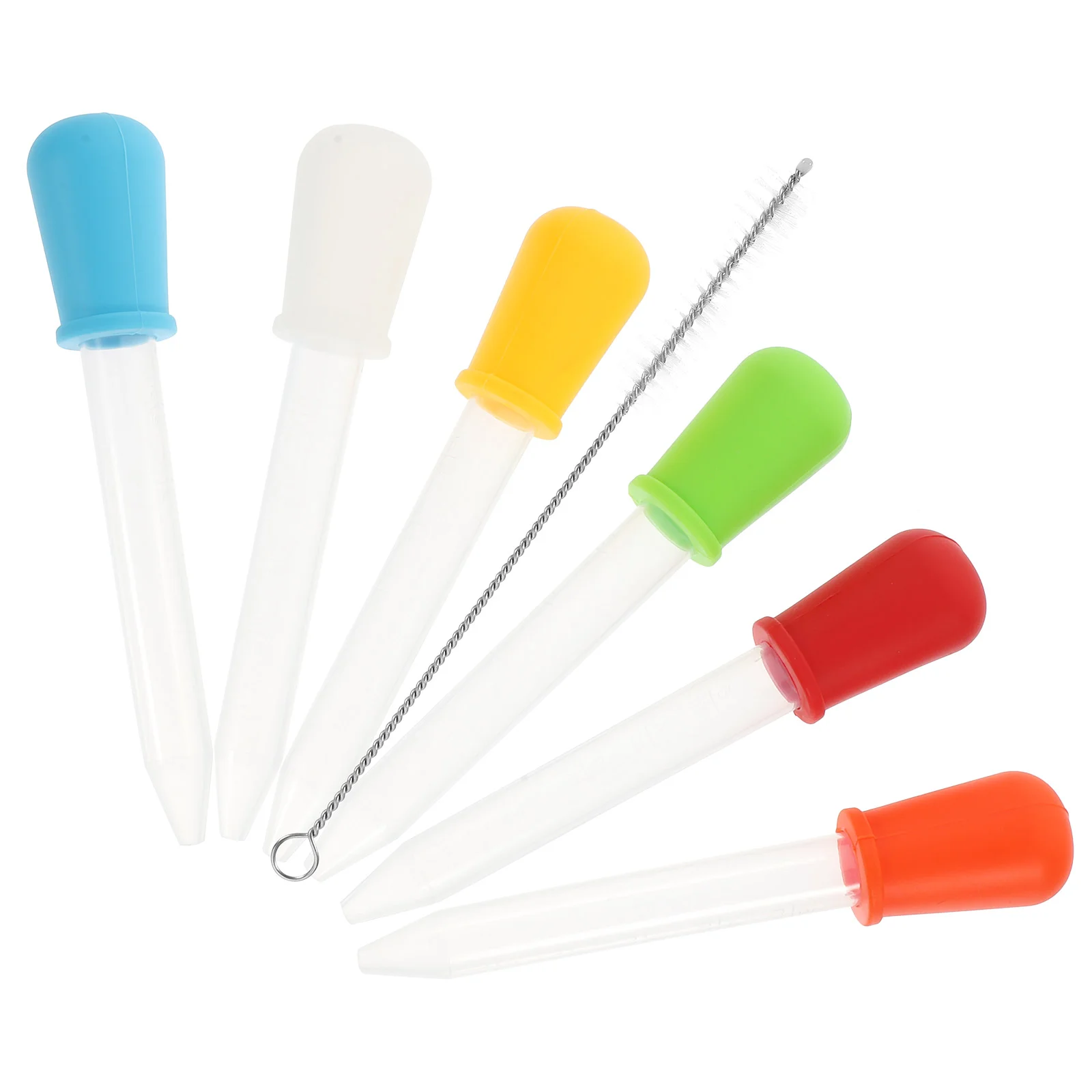 

6Pcs Silicone Droppers 5ml Clear Liquid Medicine Eye Droppers with Clean Brush for Kids eye droppers for liquid