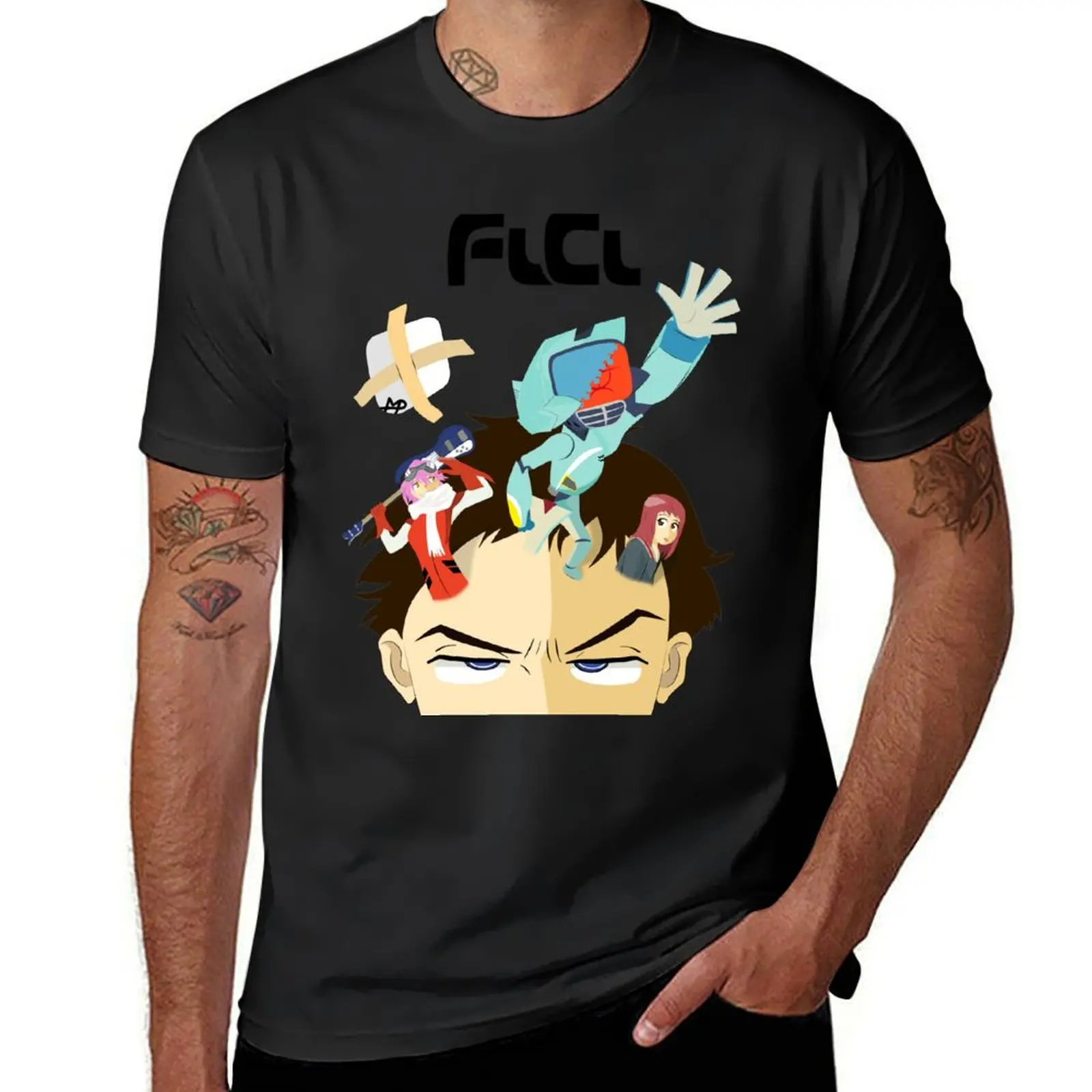 FLCL - Overflowing T-Shirt cute clothes boys animal print summer clothes oversized t shirts for men