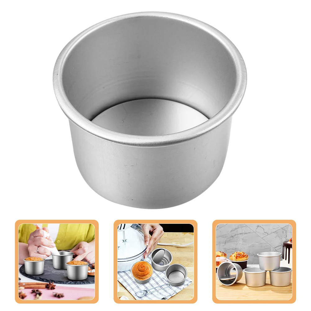 

5pcs Round Pans Aluminum Alloy Removable Bottom Baking Pan For Cakes Pies Desserts Metal Cake Mold Set Small Cake Tins
