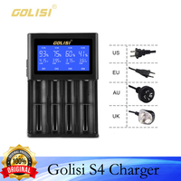 Original Golisi S4 2.0A Intelligent LCD Battery Charger for 26650 18650 20700 21700 AA AAA Rechargeable Batteries EU/US/UK/AU