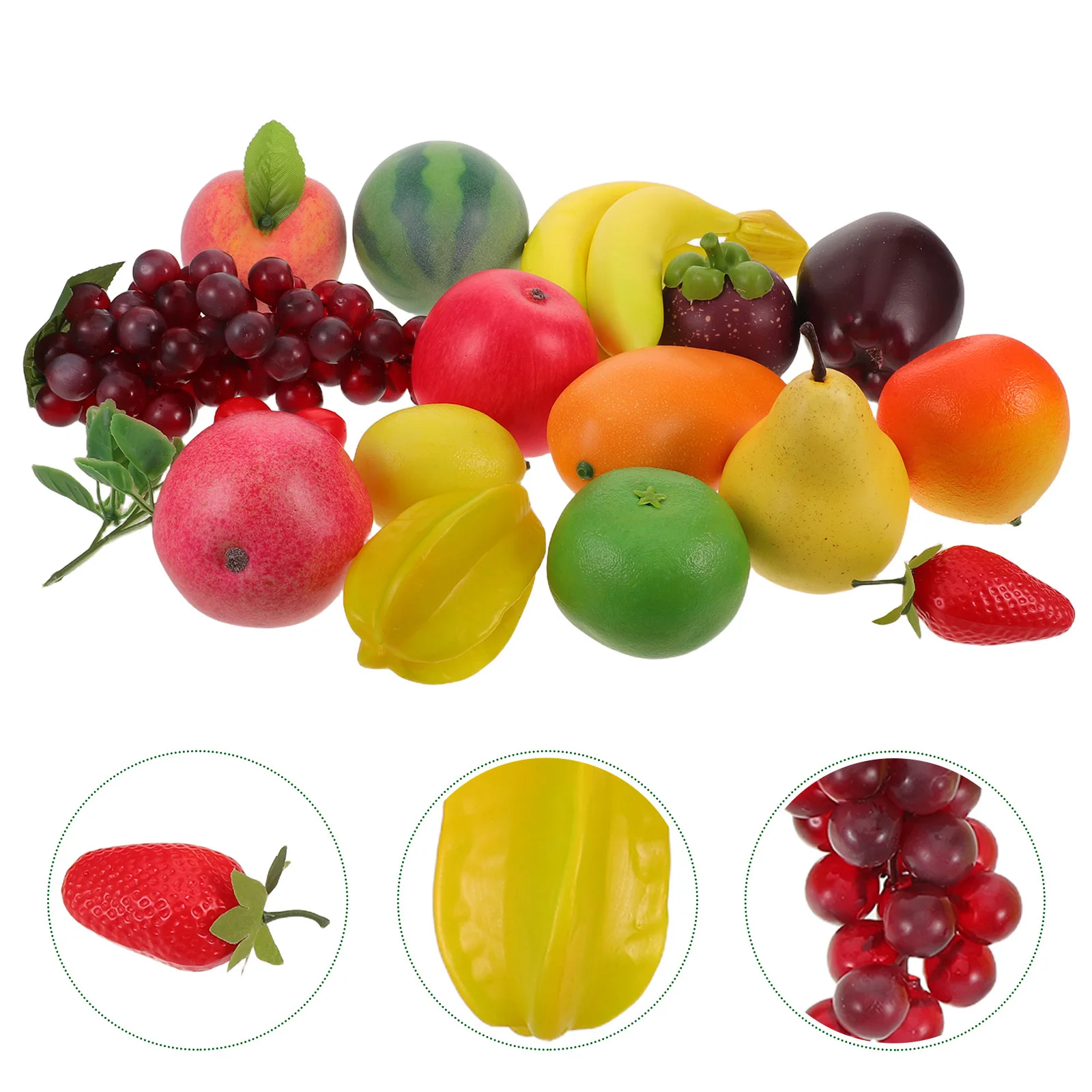 

16Pcs Lifelike Fruits Adornment High Simulation Decor Artificial Food Display Props Classroom Setup Party Decoration