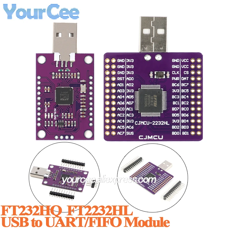 2 pces/1pc ft2232hl canal duplo usb turn uart fifo spi i2c jtag rs232 módulo ft2232 CJMCU-2232HL ft232hq série multifuncional