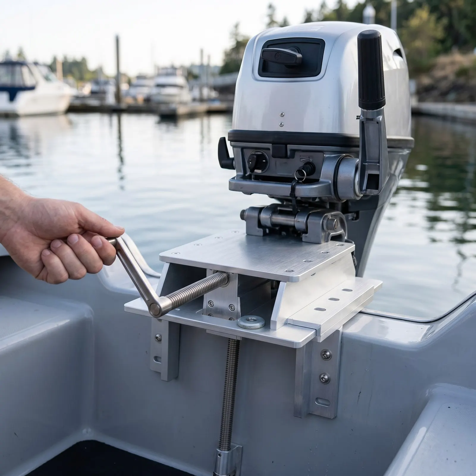 Boat Jack Plate Manual Adjustable 6in Aluminum Alloy for Outboard Engines Under 30 Horsepower Outboard Engine Jack Plate