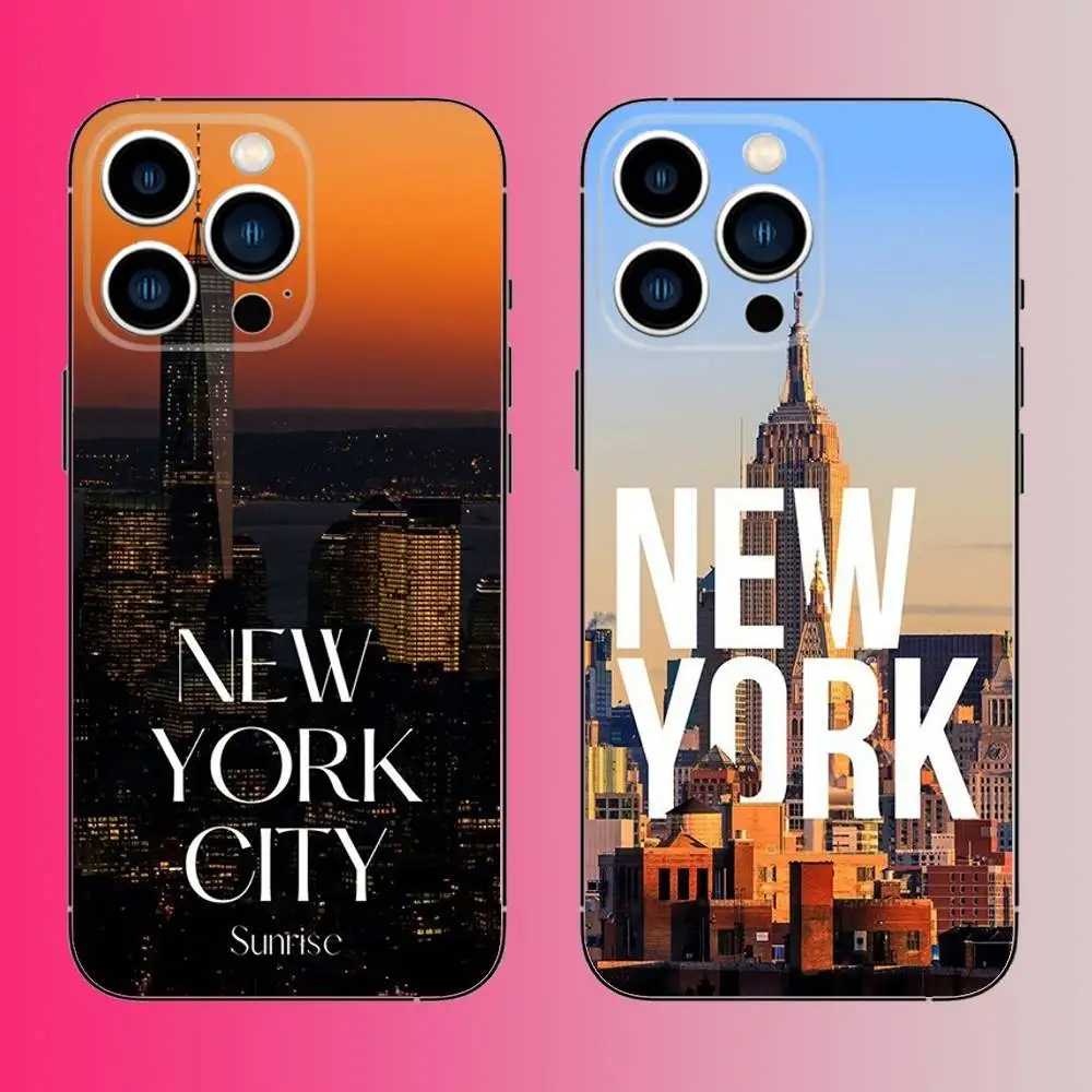 

New York City NYC Phone Case For iPhone 16,15,14,13,12,11,Pro,Max,Plus,Mini,X,XS,XR,8,7,6,S,SE Soft Black Case