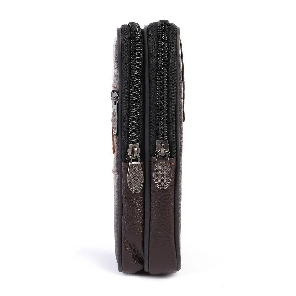 3 قطع عارضة بو الرياضة الرجال الهاتف محفظة الخصر حقيبة (أفقي أسود) #6