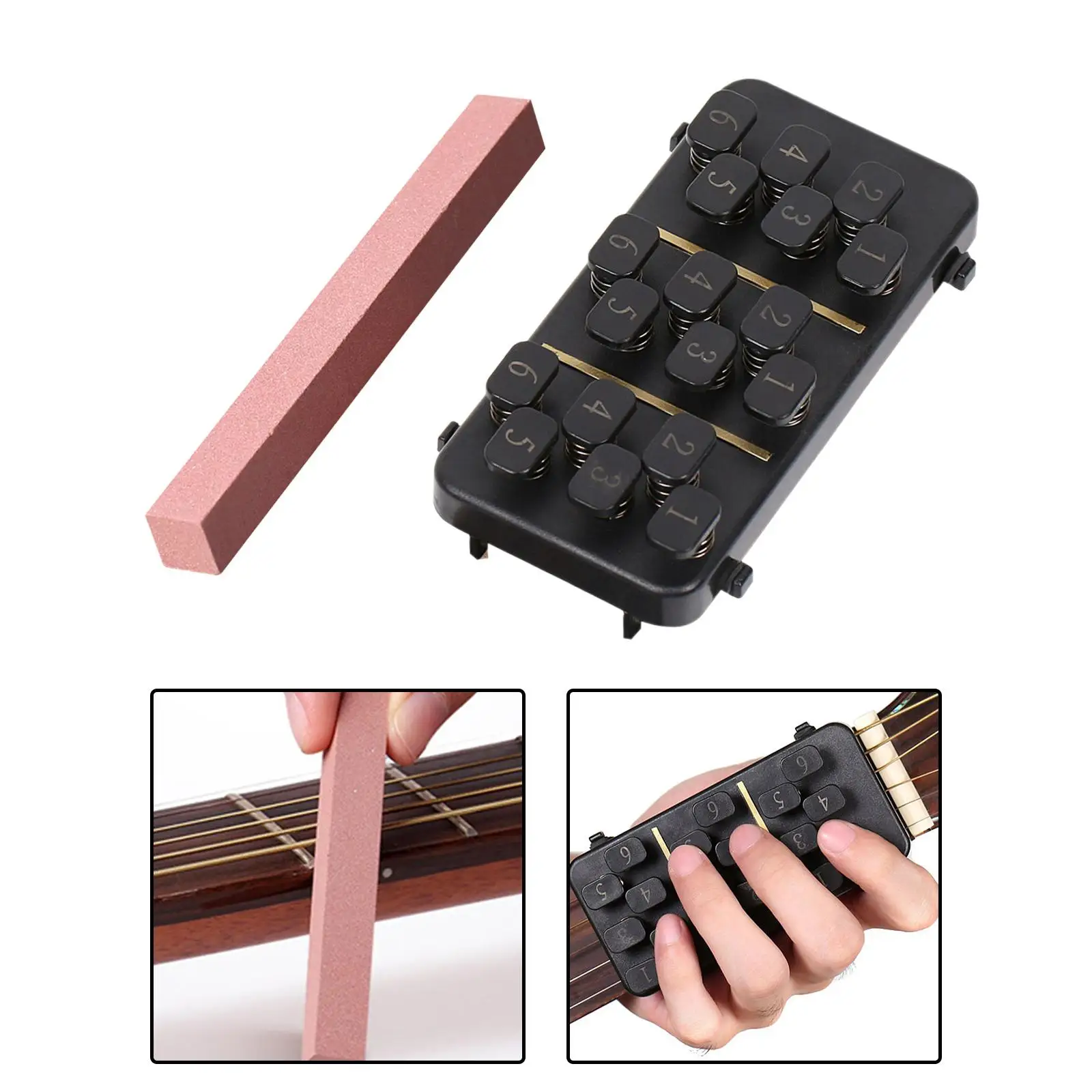 Learning Tool Acoustic Guitar Accessories, Teaching Aids, Training Guitar String Pillow Polishing Stone,