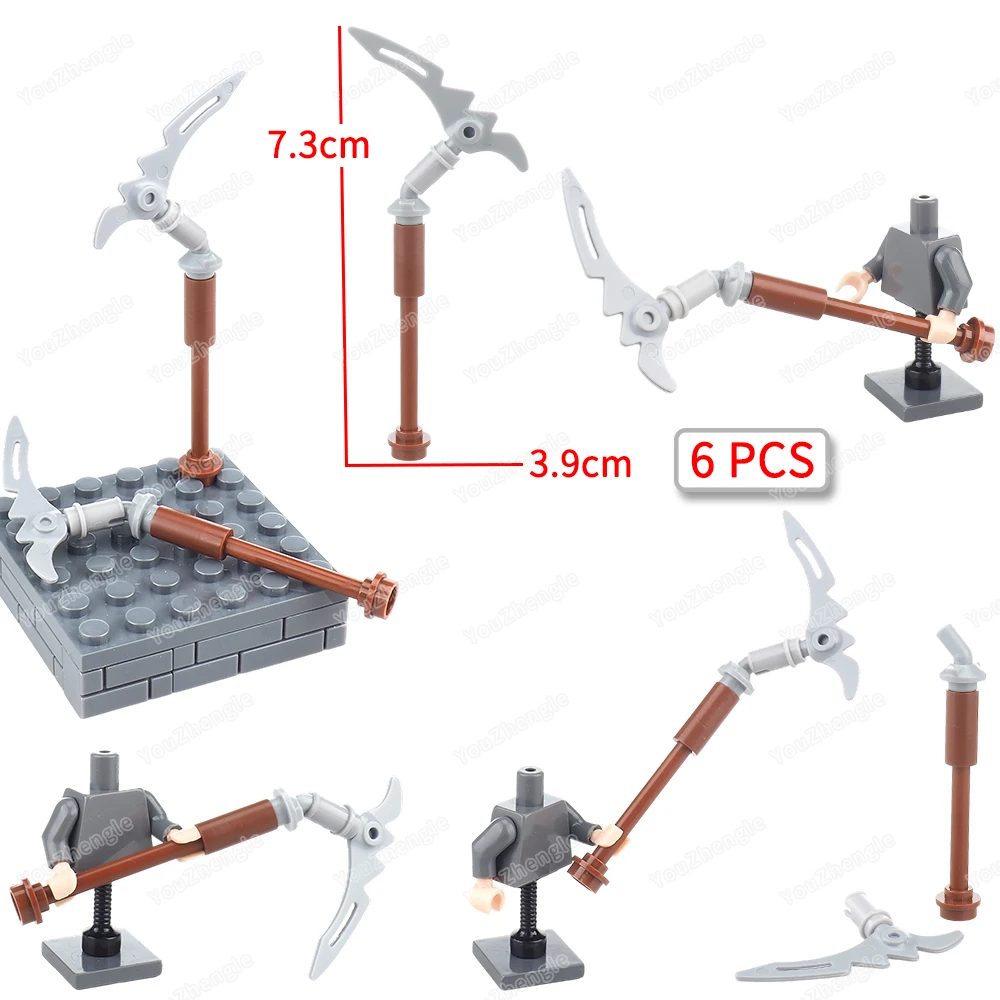 

Коса, строительный блок в сборе, фигурки MOC, греческая мифология, древнее оружие, оборудование для урожая, модель сцены, детский подарок, игрушки для мальчиков
