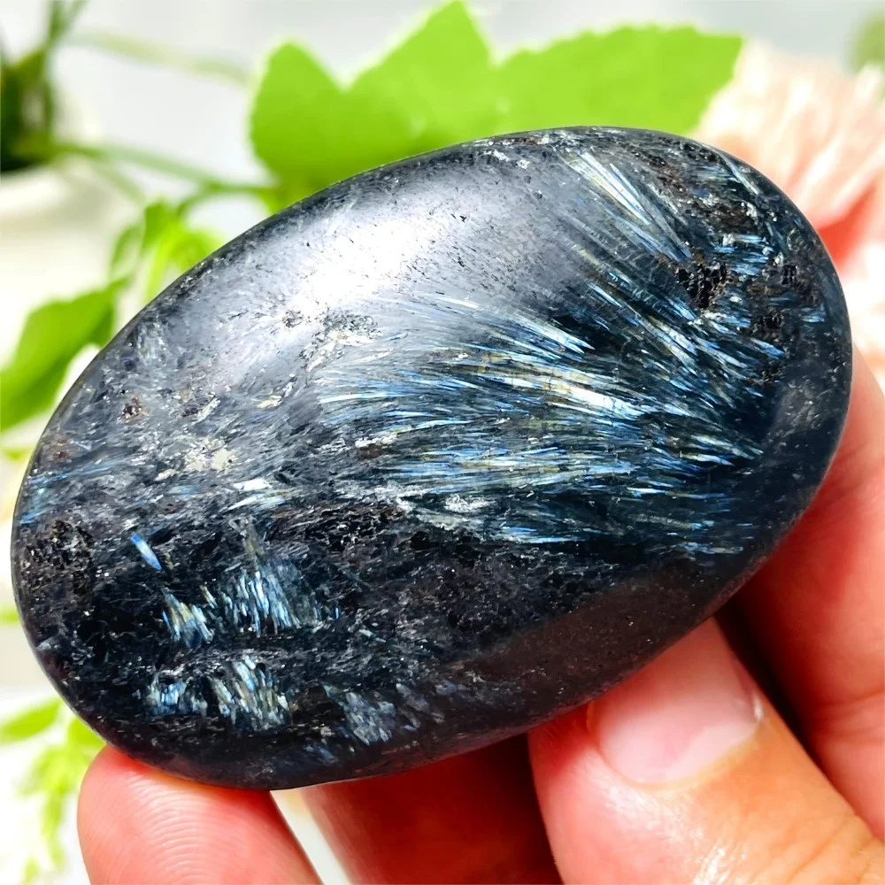 حجر النخيل الطبيعي من Astrophyllite جيب كريستال حجر فلاش أزرق مقتنيات الصخور بلورات الشفاء ديكور المنزل #6