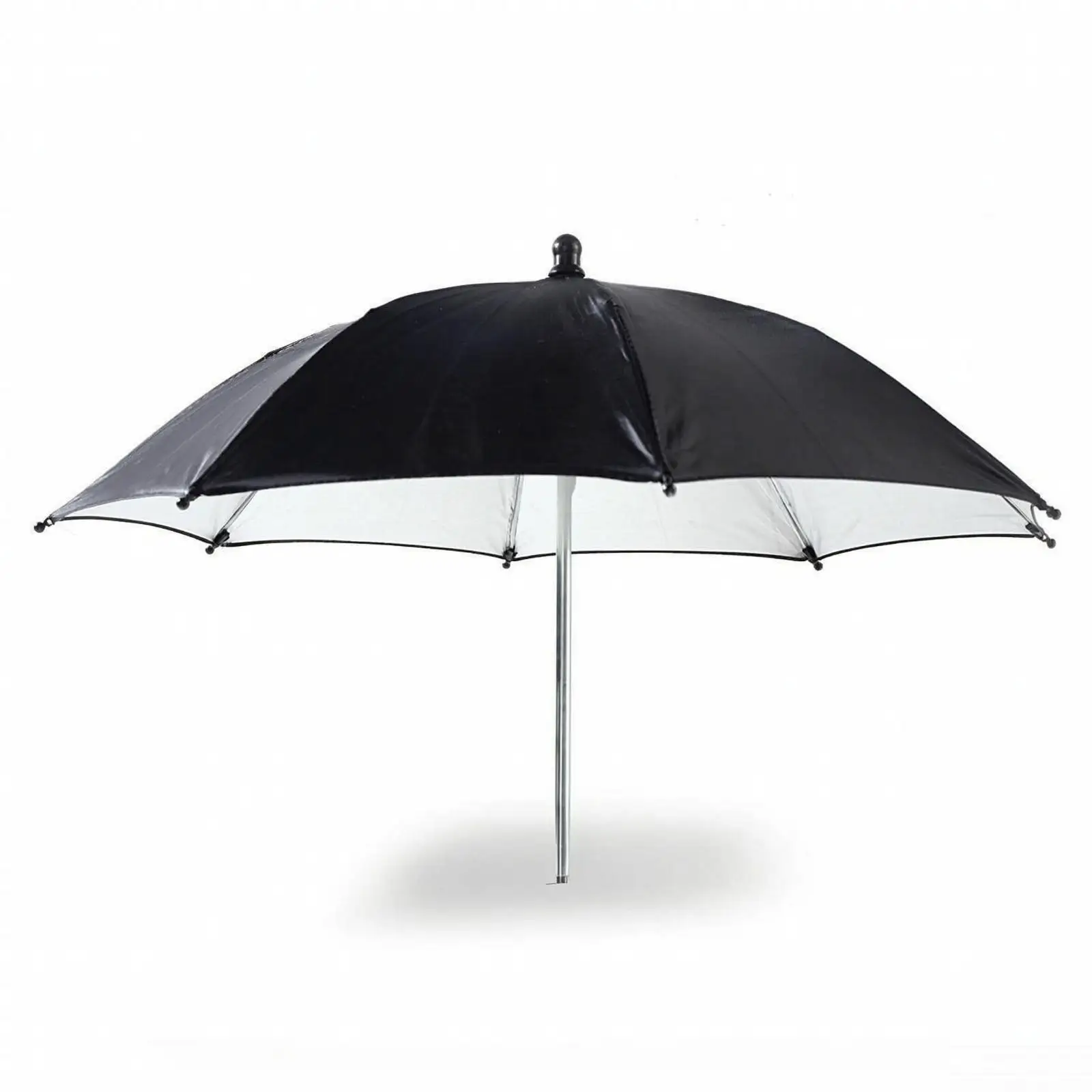 Attach-on Umbrella Compact Umbrella with Clamp Hands Clamp-on for Streamers, Outdoor, Live Streaming Black Separate 50CM